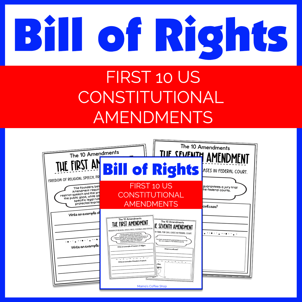 Bill of Rights First 10 US Constitutional Amendments Mama's Coffee