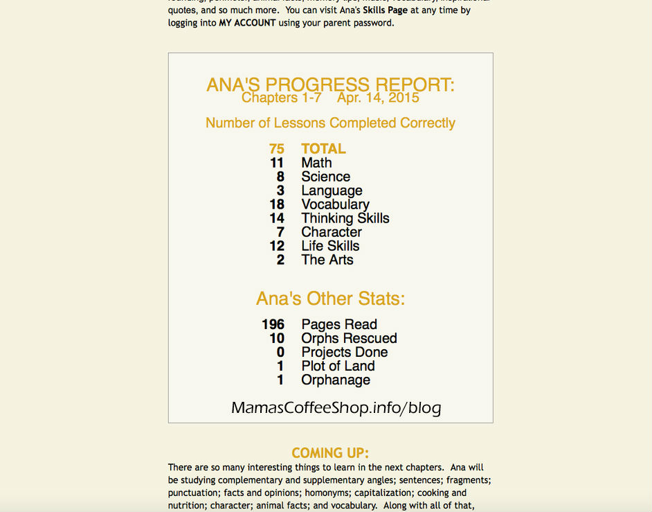 MamasCoffeeShop-OrphsProgressReport